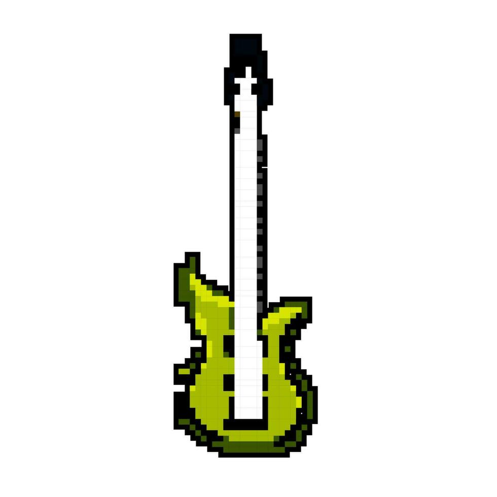 band electric guitar game pixel art vector illustration
