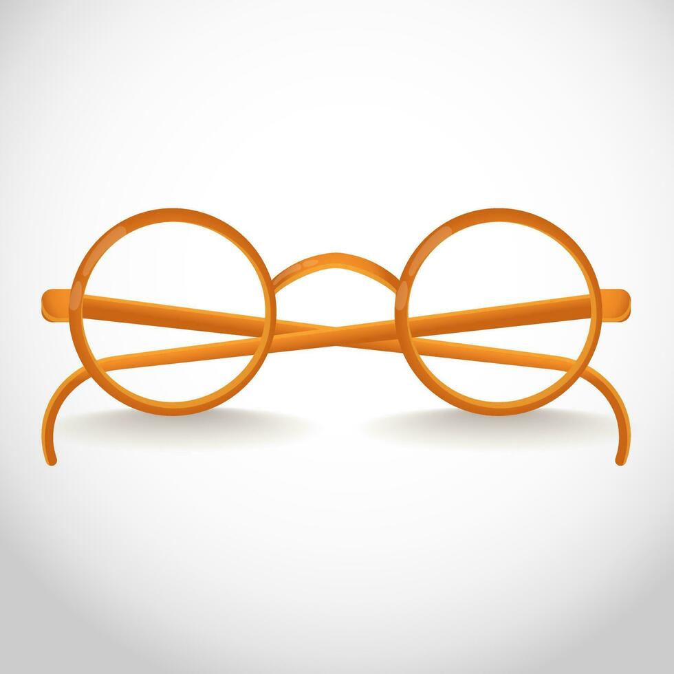 Brown eyeglasses element on white background. vector