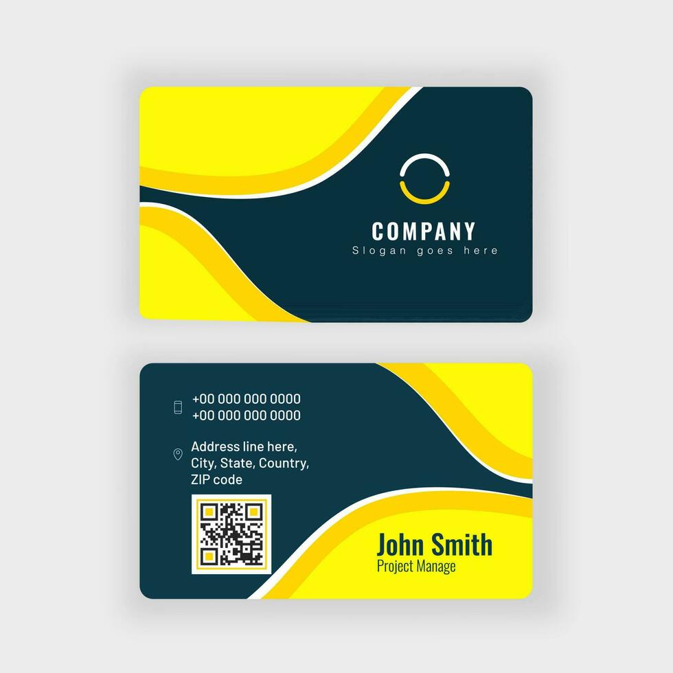 Abstract business card or visiting card design in front and back view. vector