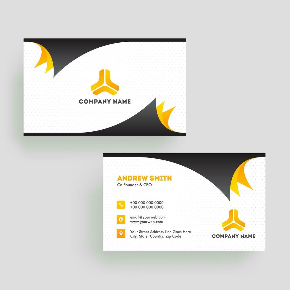 Business card or horizontal template design in front and back view. vector