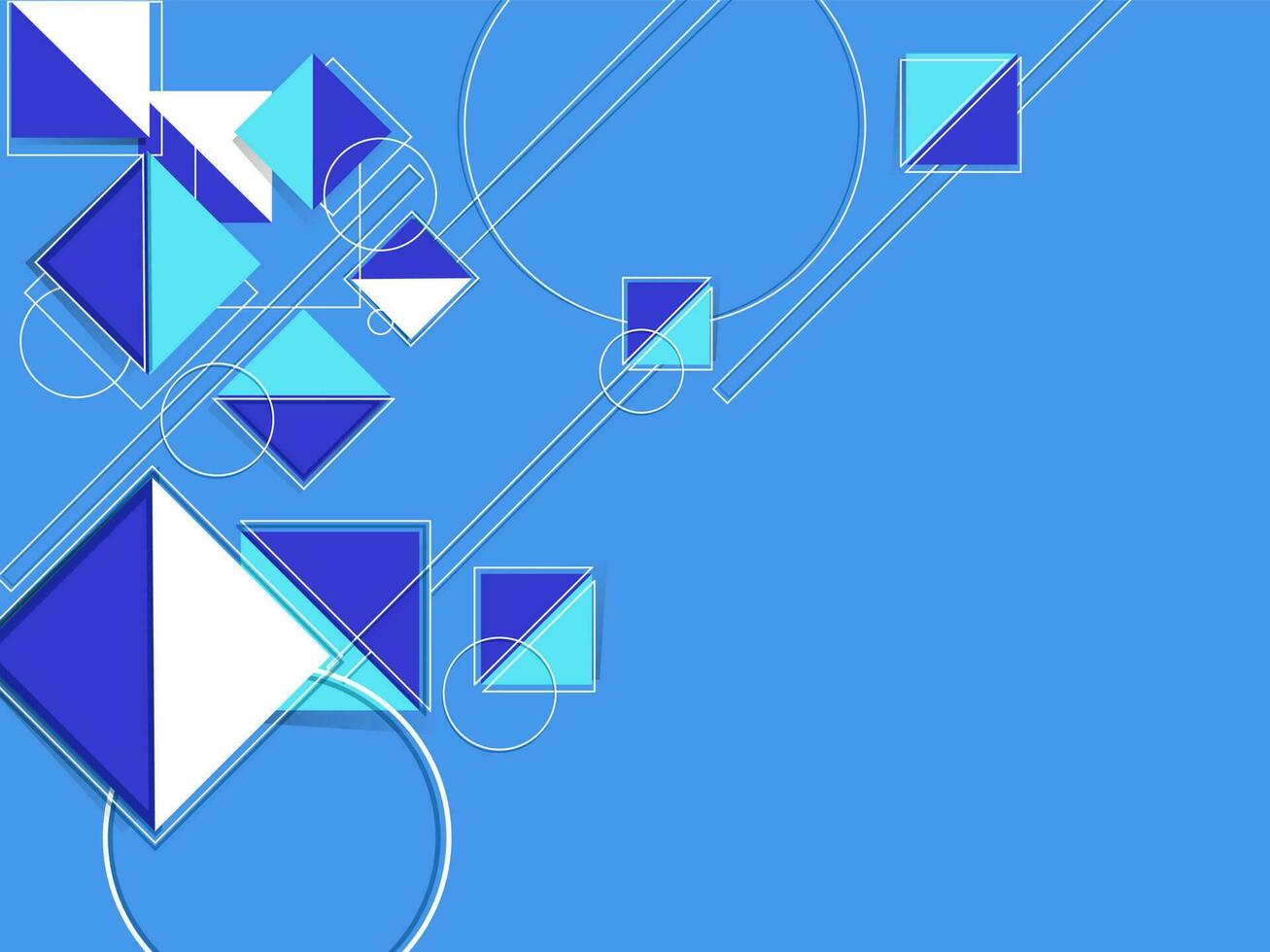 creativo geométrico conformado me gusta como cuadrado y circulo resumen patrones en azul antecedentes. vector