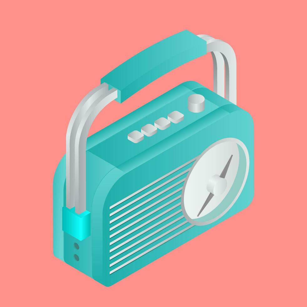 3D illustration of radio element. vector