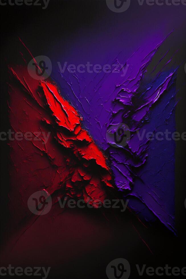 red and purple abstract painting on a black background. generative ai