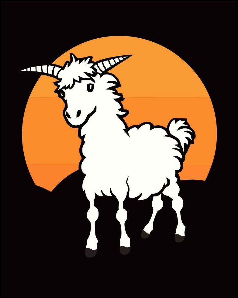 goat in the moonlight vector