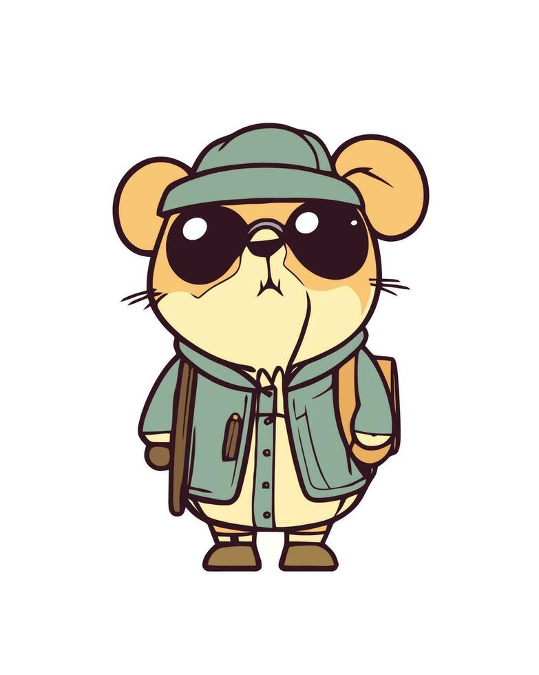 hipster ratón vector