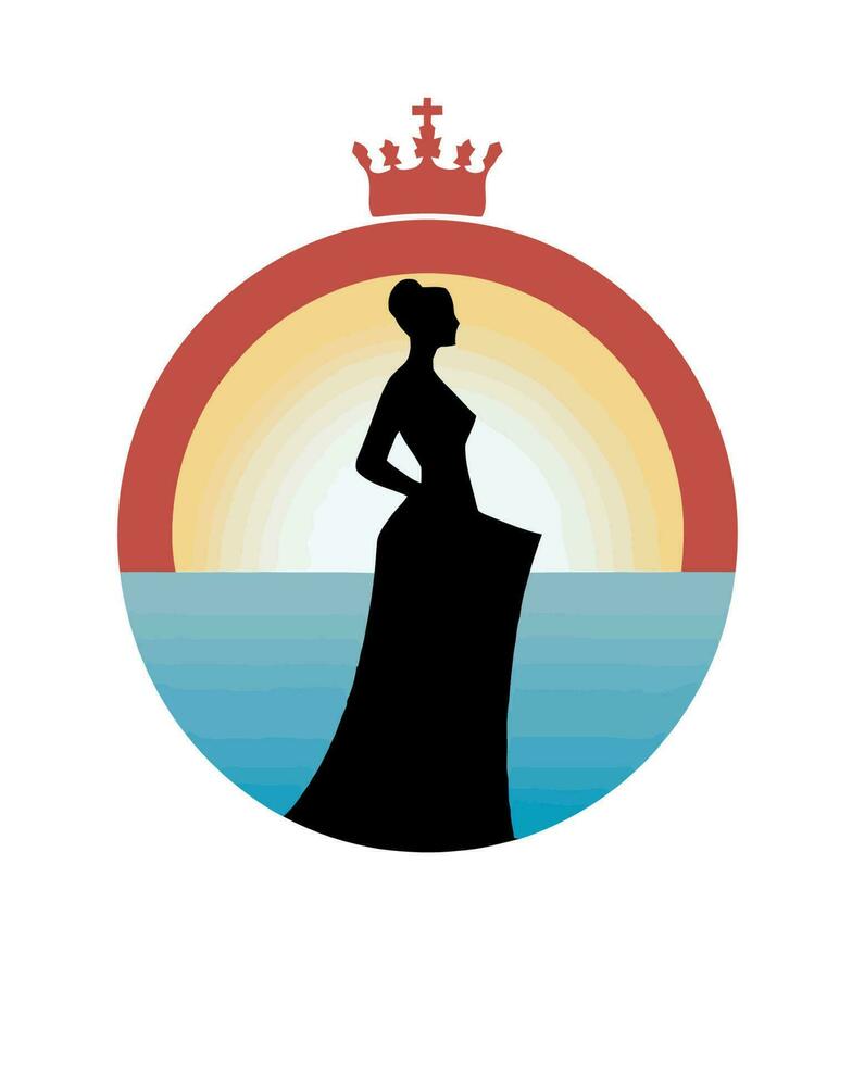royal queen silhouette logo vector