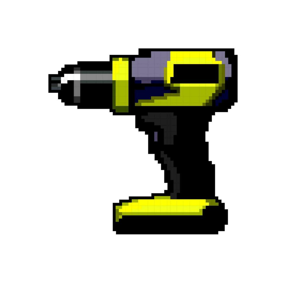 electric drill game pixel art vector illustration