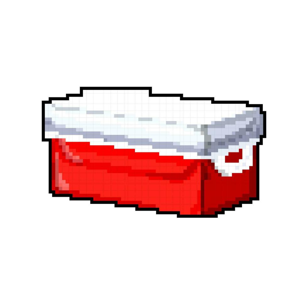 plastic cooler box game pixel art vector illustration