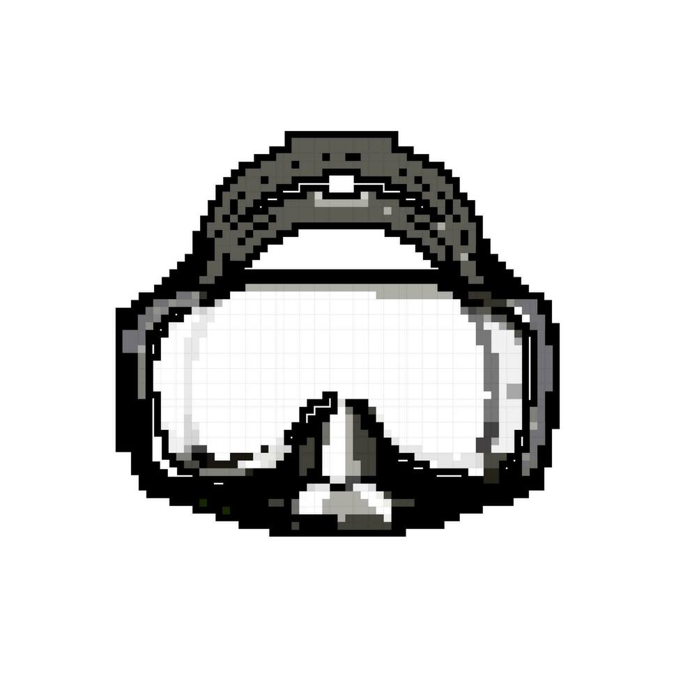 water diving mask game pixel art vector illustration