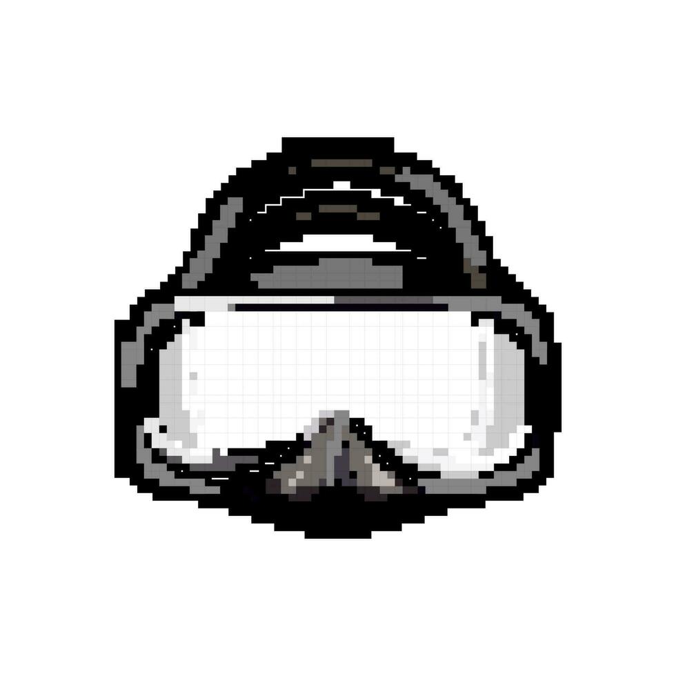 swim diving mask game pixel art vector illustration