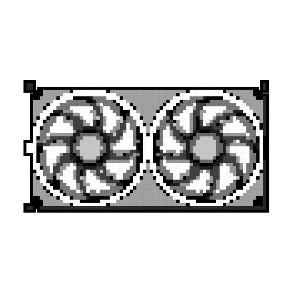 computer cooling fan pc game pixel art vector illustration