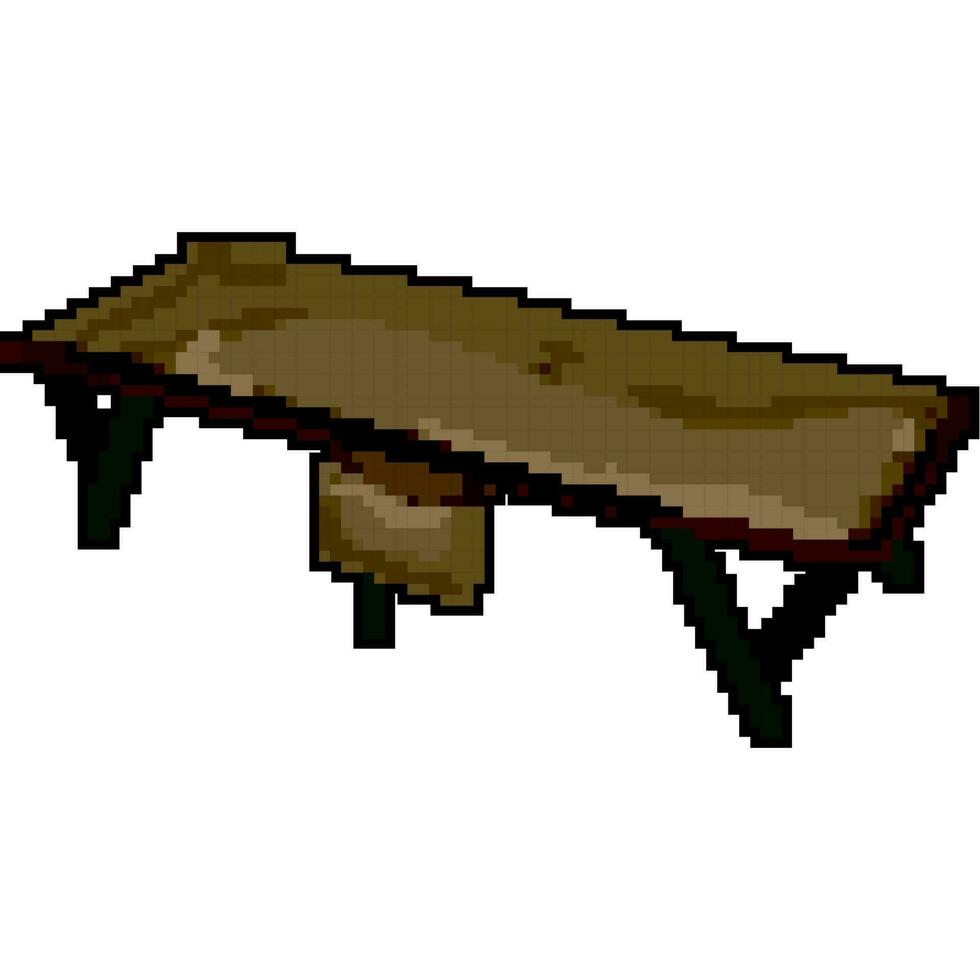 furniture cot camp game pixel art vector illustration