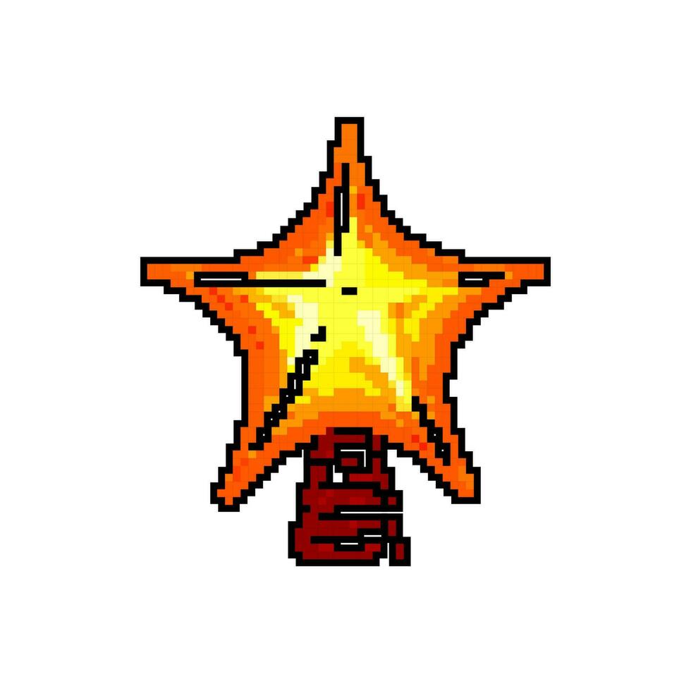 glitter christmas star game pixel art vector illustration