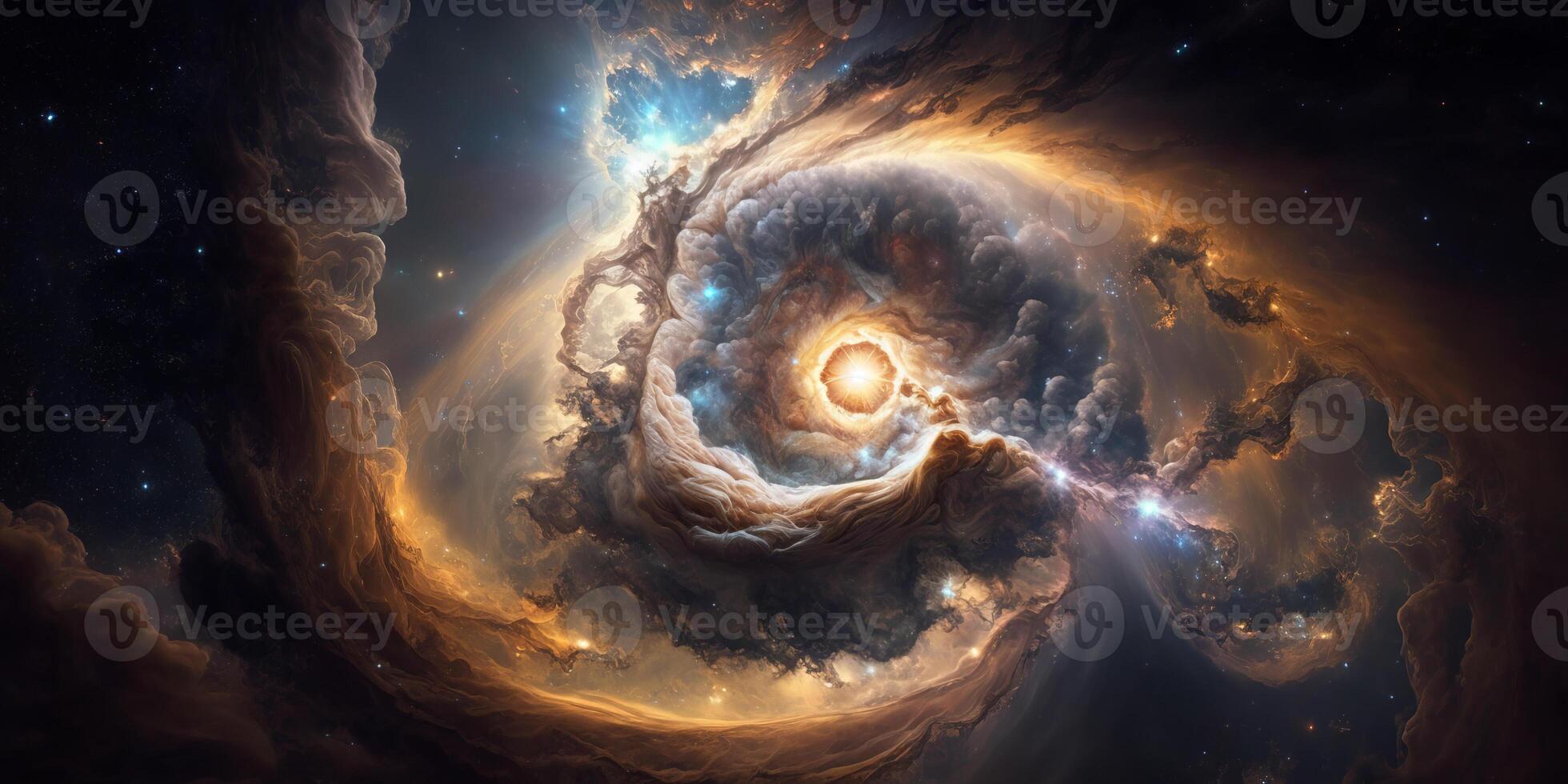 Space background with stardust and shining stars. Realistic cosmos and color nebula. Colorful galaxy. photo