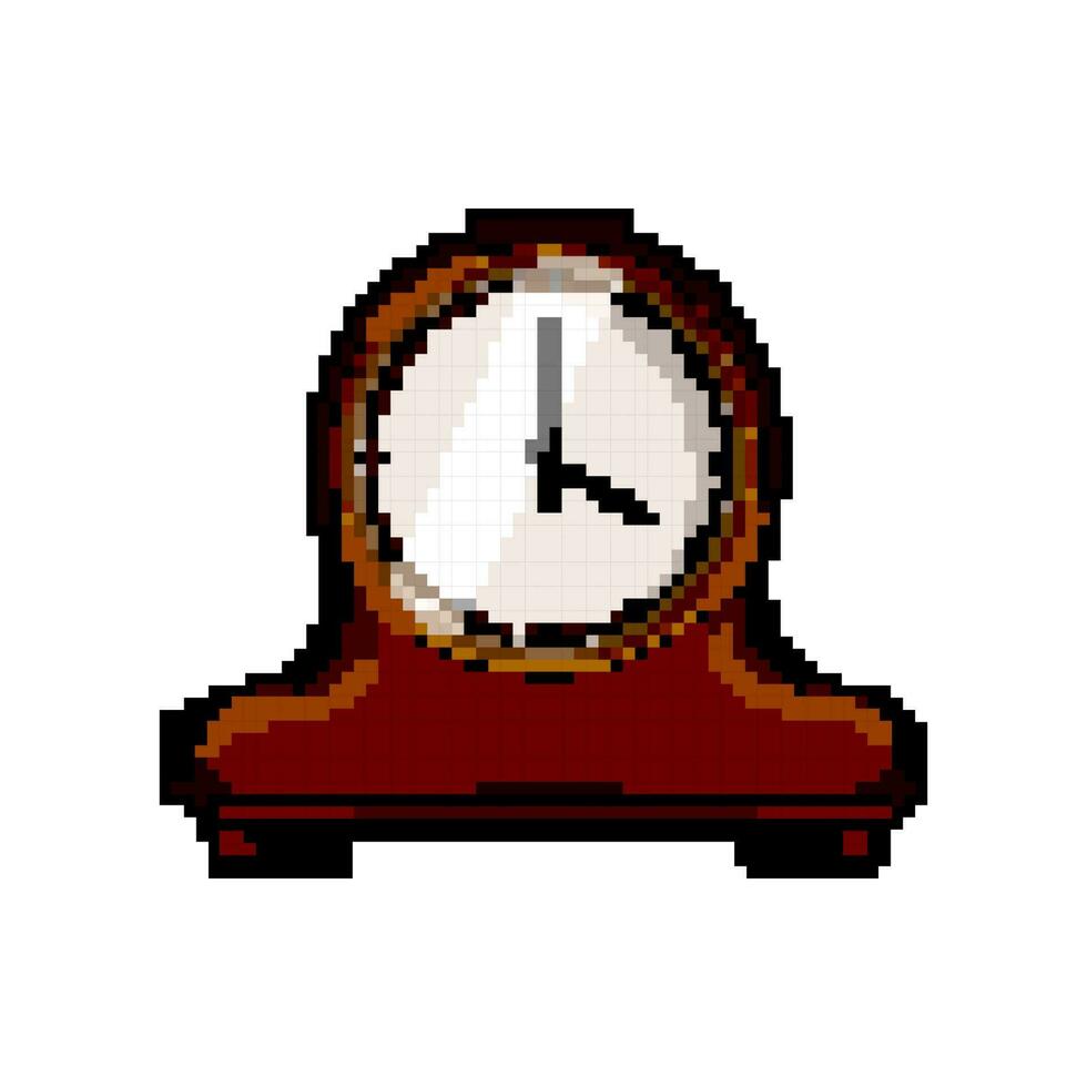 old clock vintage game pixel art vector illustration