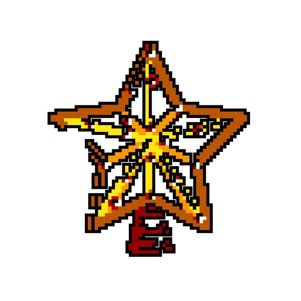 graphic christmas star game pixel art vector illustration