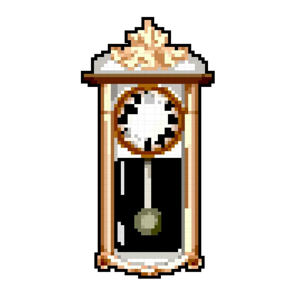 alarm clock vintage game pixel art vector illustration