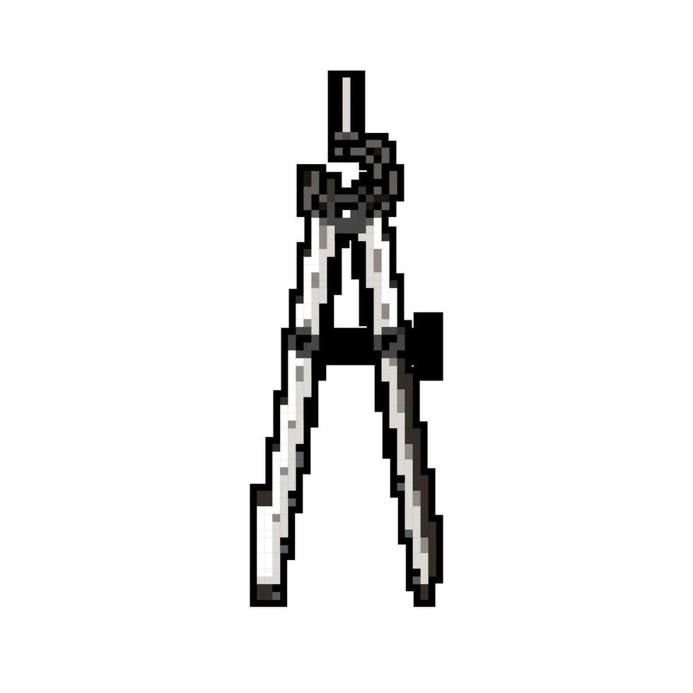 geometry compass divider game pixel art vector illustration