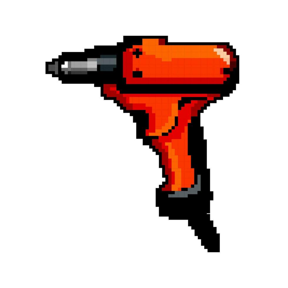 power drill game pixel art vector illustration