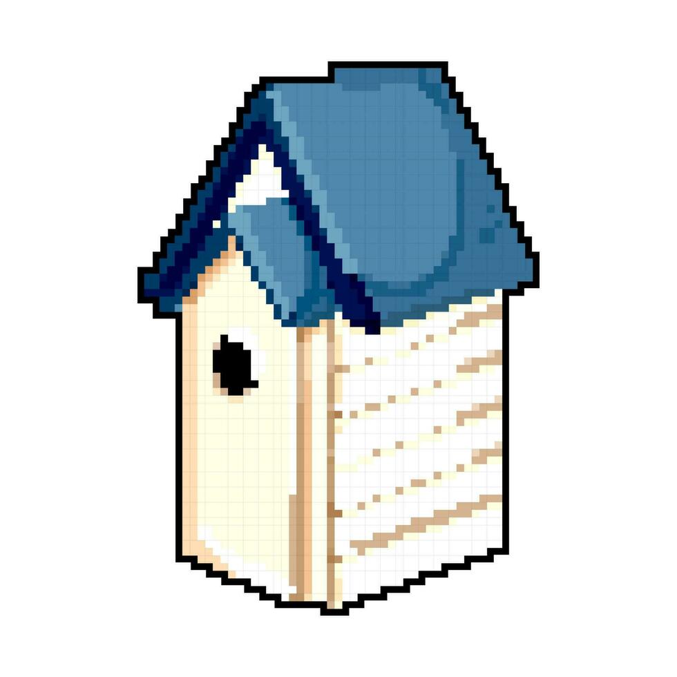spring bird house game pixel art vector illustration