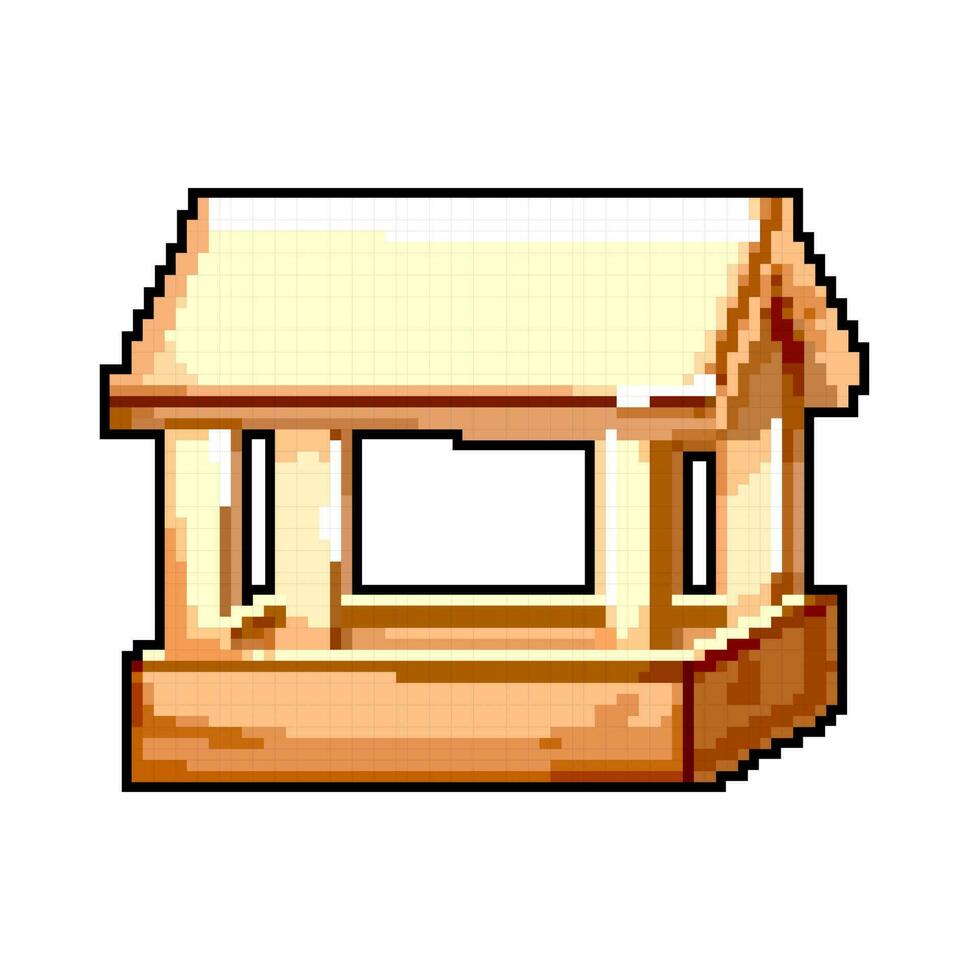 park feeder bird game pixel art vector illustration