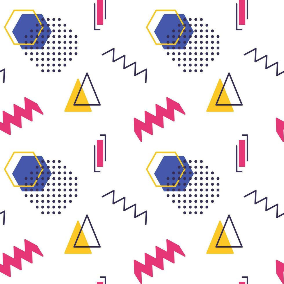 Abstract geometric vector seamless 90s or 80s