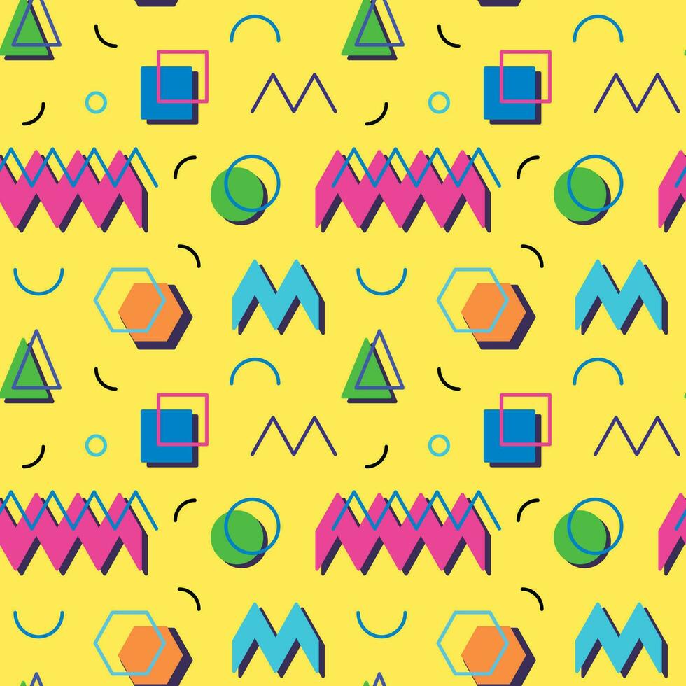 Abstract geometric vector seamless 90s or 80s