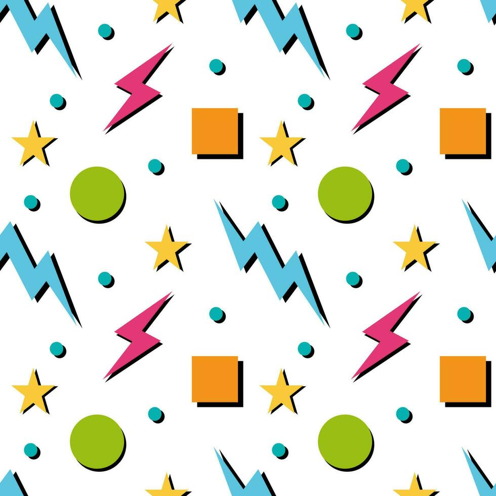 Abstract geometric vector seamless 90s or 80s