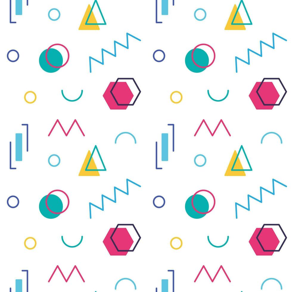 Abstract geometric vector seamless 90s or 80s