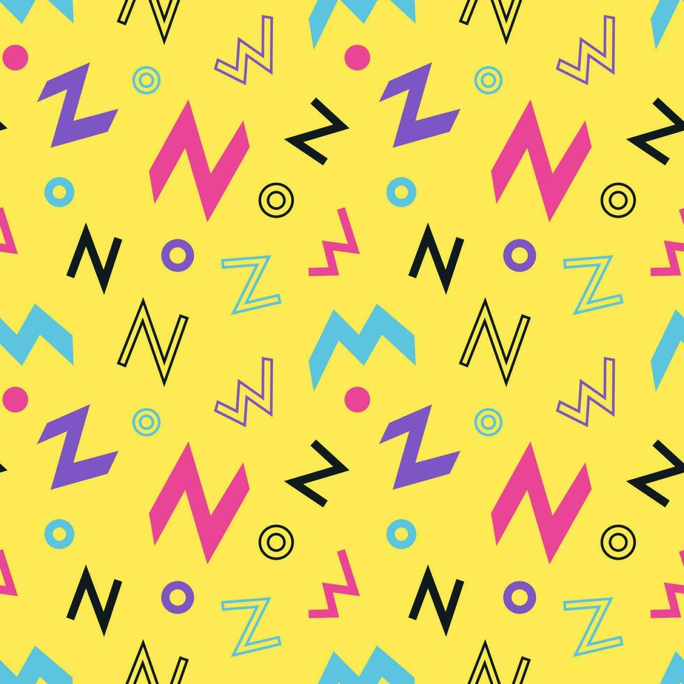 Abstract geometric vector seamless 90s or 80s