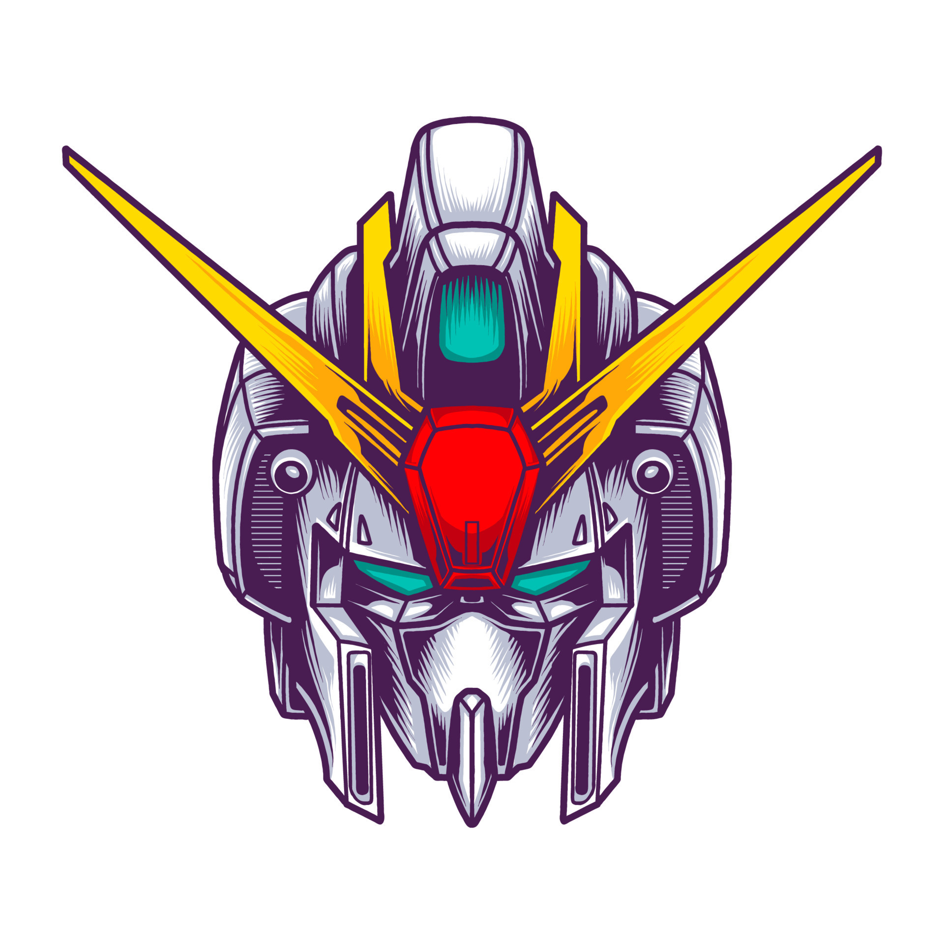 HEAD ROBOT VECTOR STYLE 23876888 Vector Art at Vecteezy