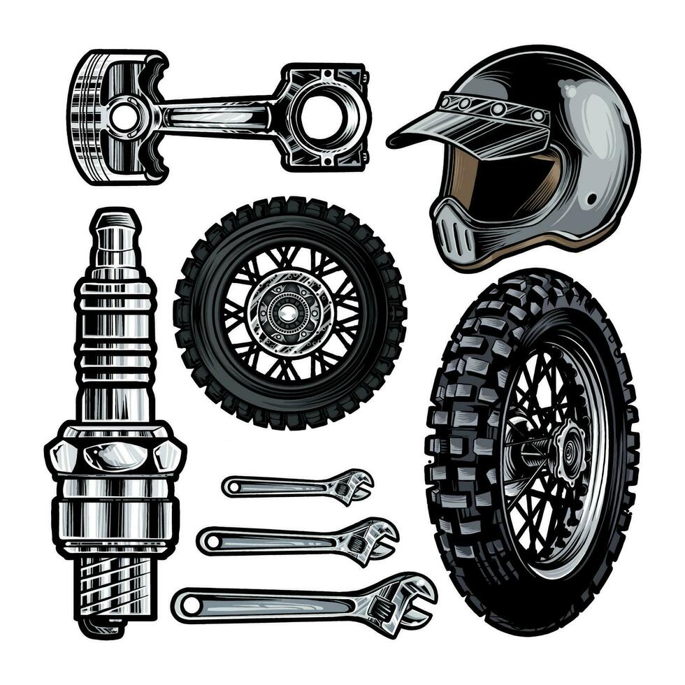 MOTORCYCLE PART FOR CLUB vector