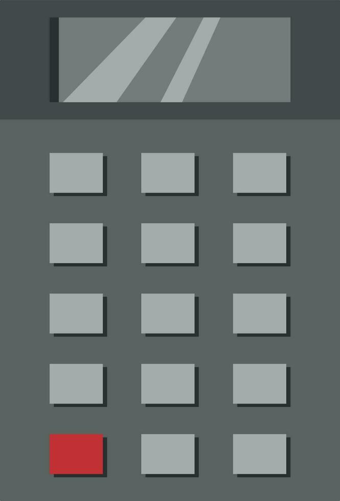 Calculator with Red Button vector