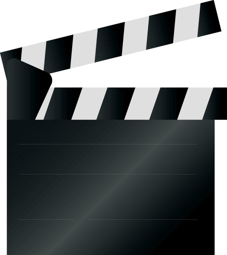 A black clapper board vector