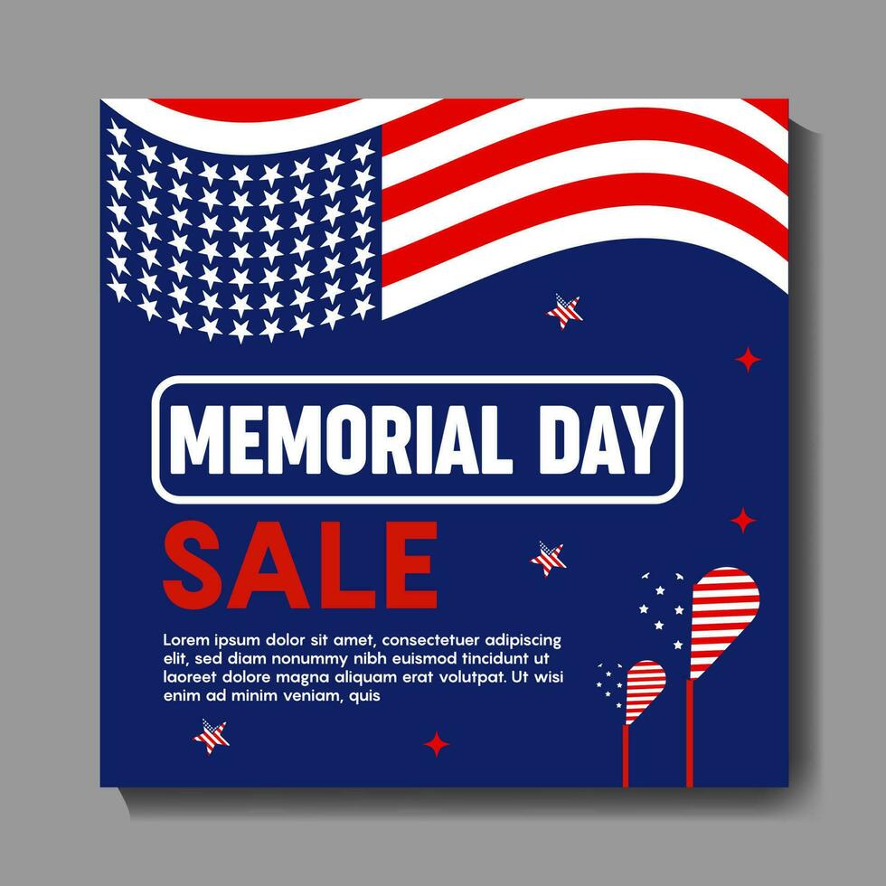 Memorial day web banner. happy memorial day holiday post, memorial day