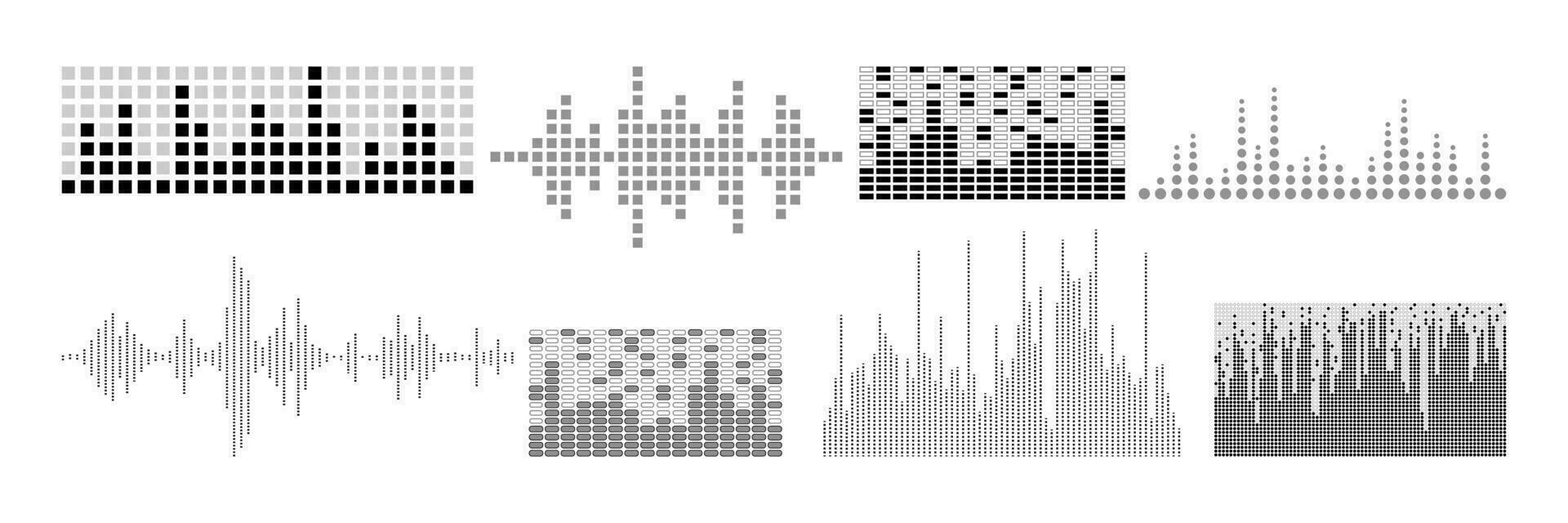 Realistic sound waves set collection vector
