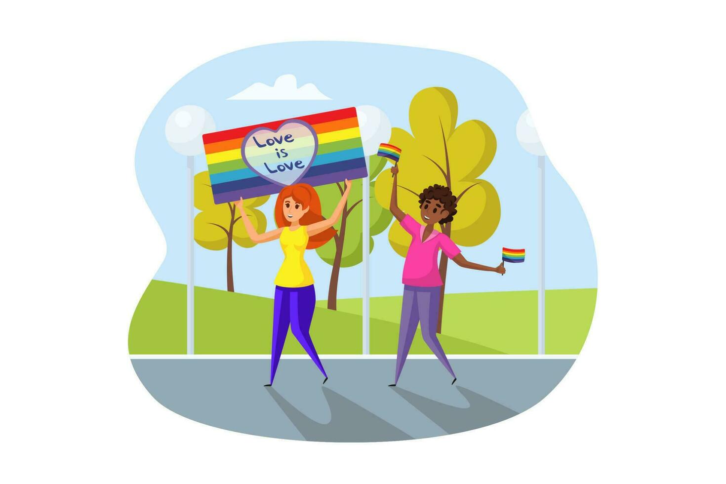 Activism, lgbt, parade concept. vector