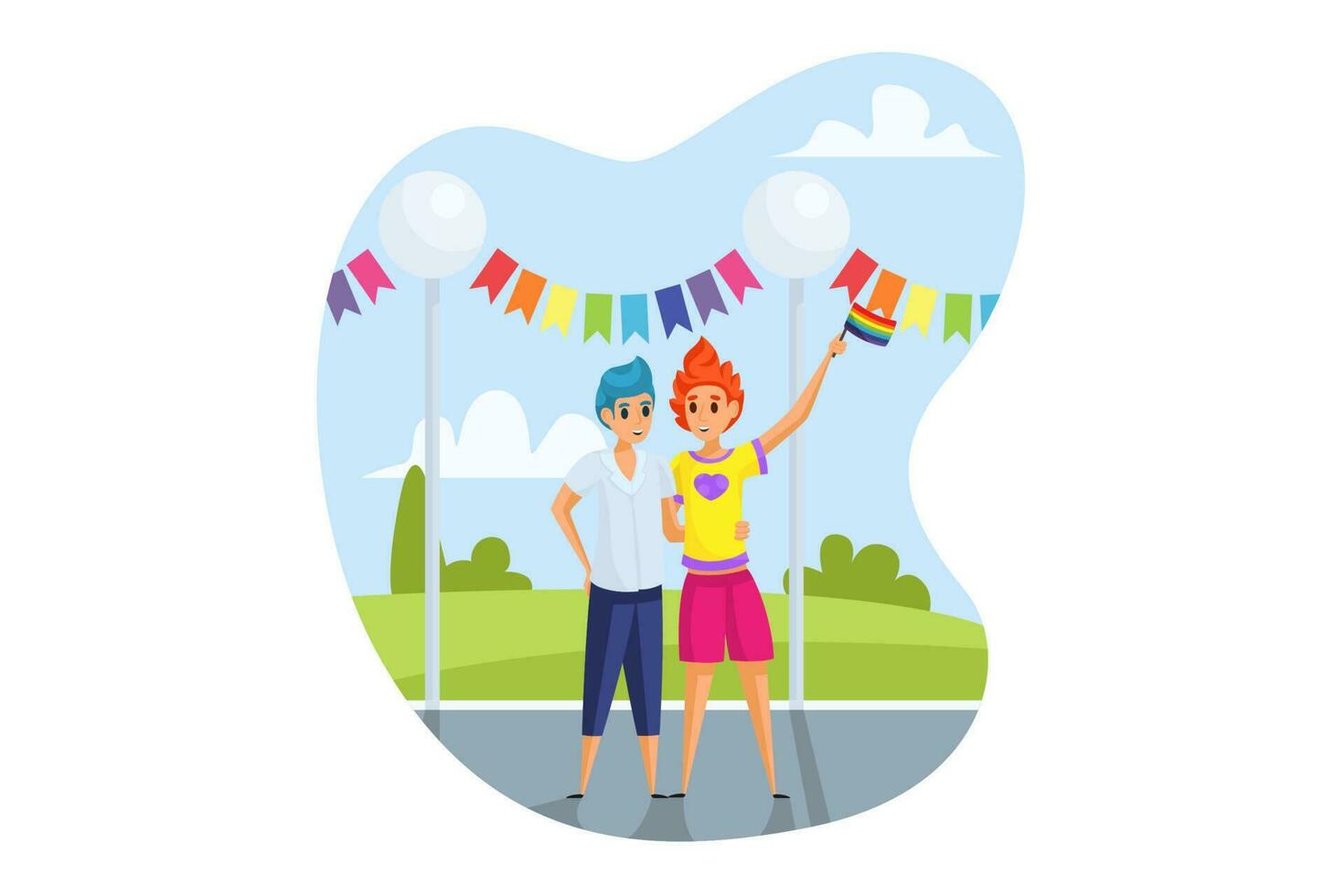 Lgbt activism, parade concept. vector