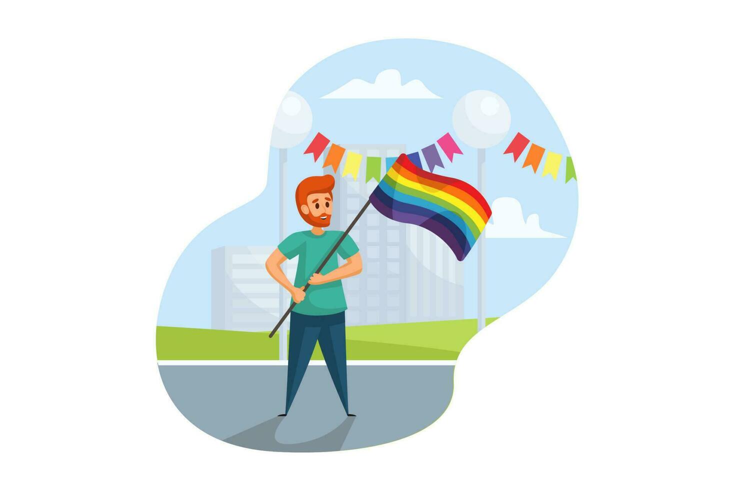 Activism, lgbt, parade concept. vector
