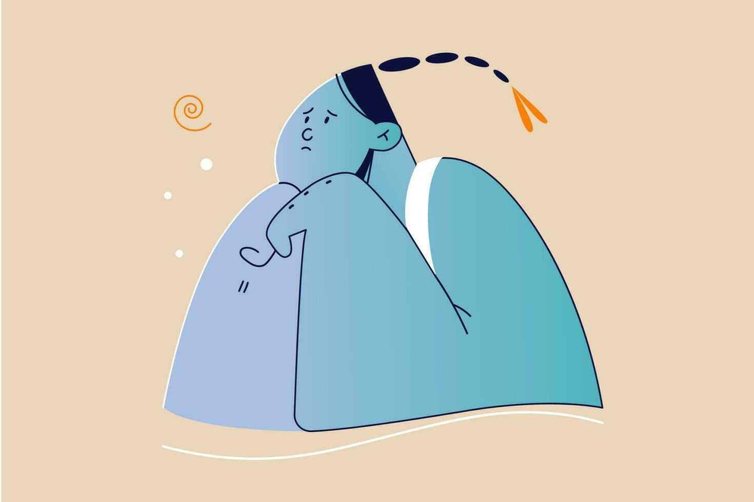Emotion, face, expression, mental stress, depression, boredom, frustration, fatigue concept vector