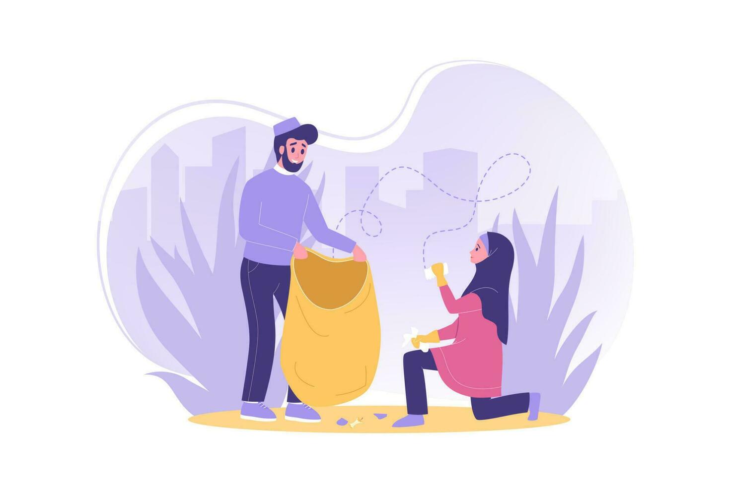 Environmental care, ecology, volunteering concept vector