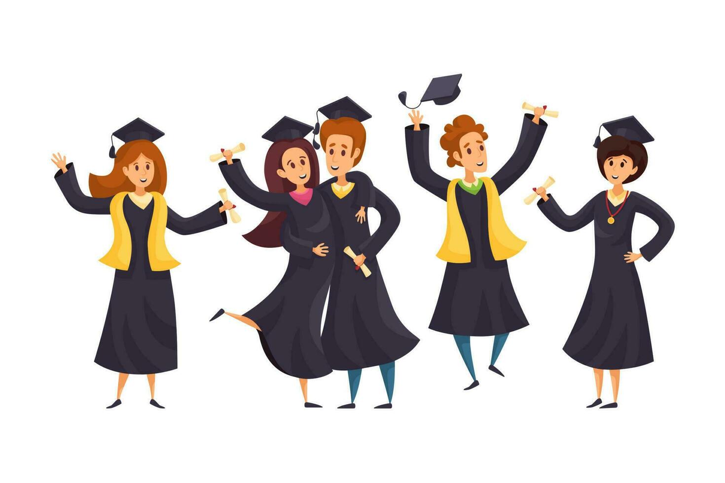 Success, graduation, celebration, education concept vector