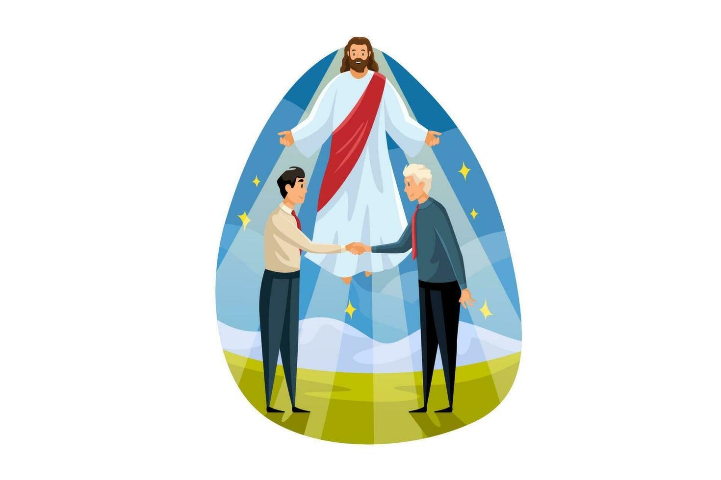 Religion, blessing, support, business, christianity, meeting concept vector