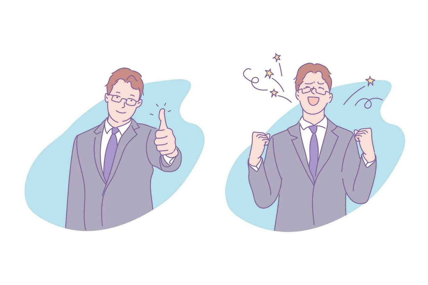 Business success, goal achievement concept vector
