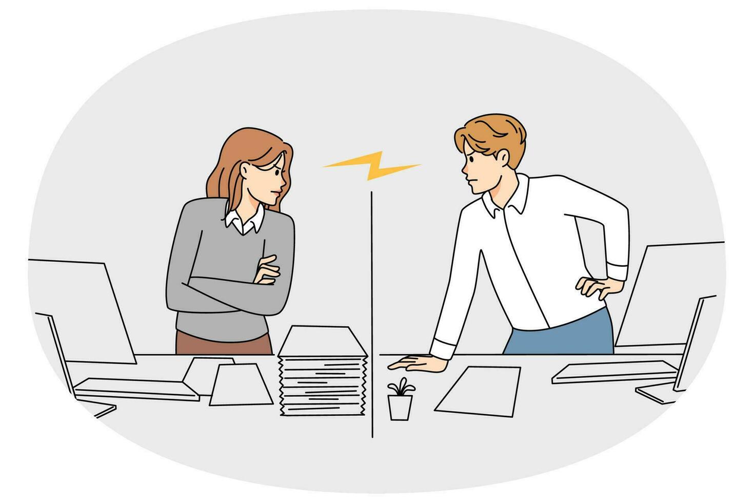 Conflict among colleagues in office vector