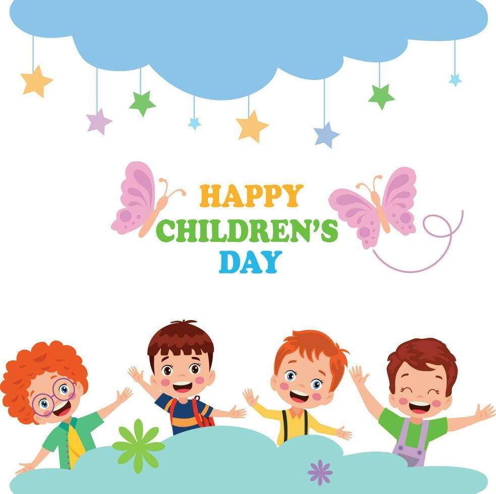 A poster for the children's day with the words happy children's day vector