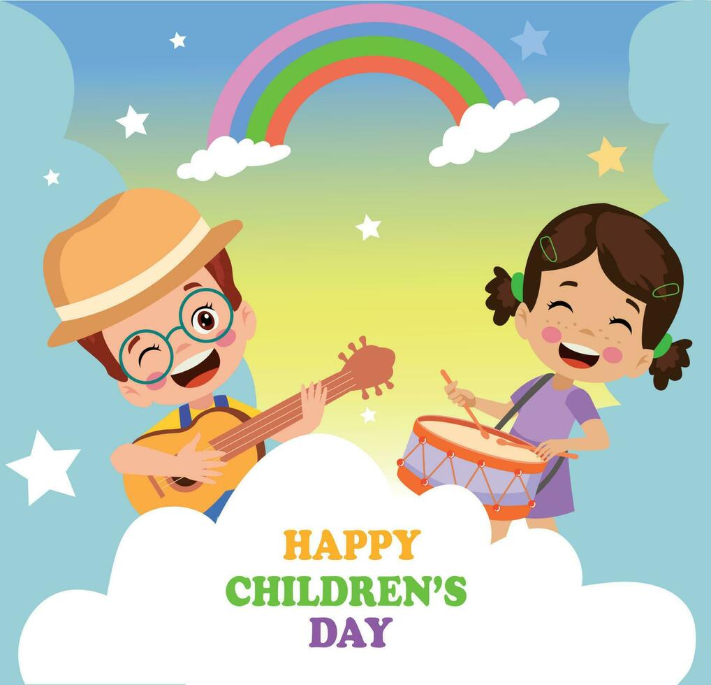 A poster for the children's day with the words happy children's day vector