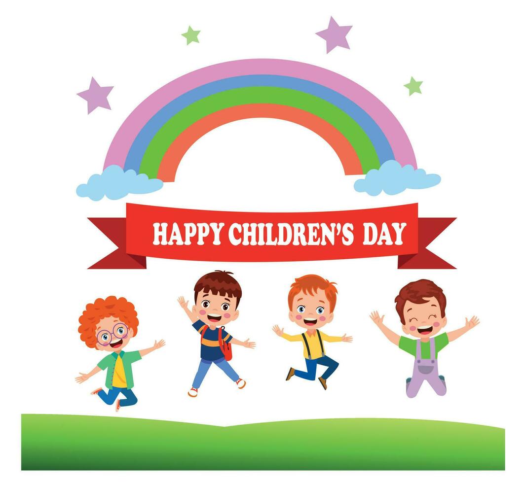 A poster for the children's day with the words happy children's day vector