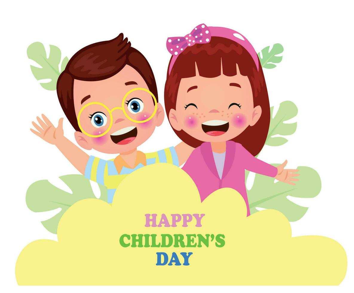 A poster for the children's day with the words happy children's day vector