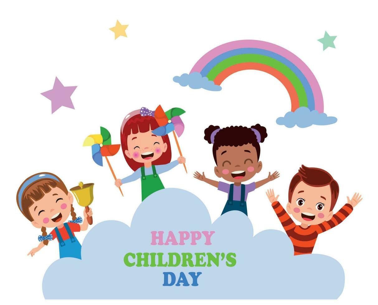A poster for the children's day with the words happy children's day vector